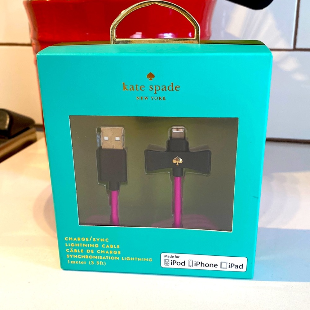NWT Kate Spade 3.3ft IPhone Charging Cable